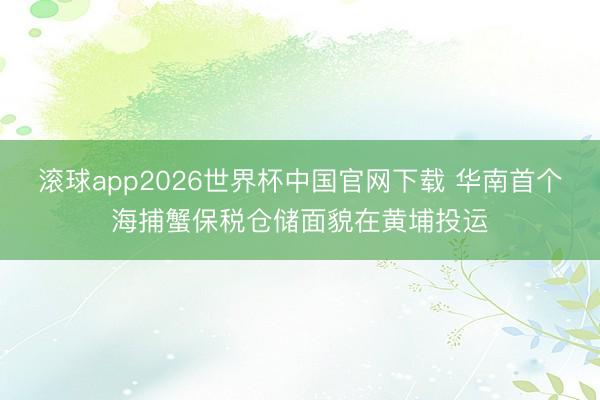 滚球app2026世界杯中国官网下载 华南首个海捕蟹保税仓储面貌在黄埔投运